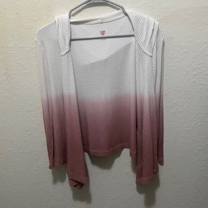 Justice pink and white ombré girls sweater